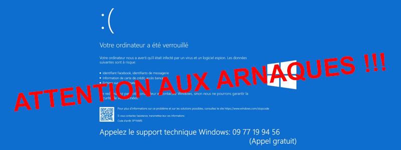12.04.2023 - L'arnaque "Votre ordinateur a des virus, veuillez appeler Microsoft"