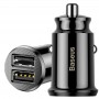 MINI CHARGEUR VOITURE DOUBLE USB BASEUS GRAIN - 3.1A - NOIR