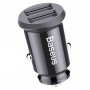 MINI CHARGEUR VOITURE DOUBLE USB BASEUS GRAIN - 3.1A - NOIR