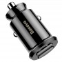 MINI CHARGEUR VOITURE DOUBLE USB BASEUS GRAIN - 3.1A - NOIR