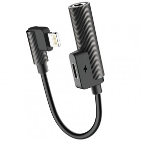ROCK Mini adaptateur audio et connecteur lightning - 2 en 1 8 broches + 3,5 mm femelle à 8 broches mâle