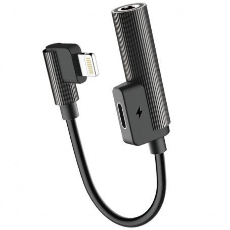 ROCK Mini adaptateur audio et connecteur lightning - 2 en 1 8 broches + 3,5 mm femelle à 8 broches mâle