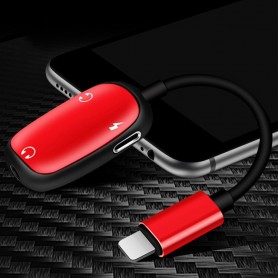 Adaptateur 3 en 1 2.1A lightning iPhone + 3,5 mm Adaptateur audio de l'écouteur