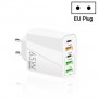 65W Dual PD Type-C + 3 x Chargeur multi-ports USB pour téléphone et tablette PC, prise UE