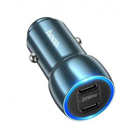 Chargeur de voiture hoco Z48 Tough 40W à double port USB-C / Type-C
