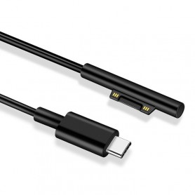 Câble de chargeur pour Microsoft Surface Pro 7/6/5/4/3 / Microsoft Surface Go vers USB-C - 1,60m