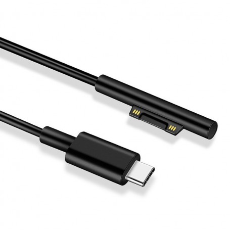 Câble de chargeur pour Microsoft Surface Pro 7/6/5/4/3 / Microsoft Surface Go vers USB-C - 1,60m