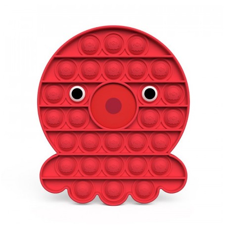 Les POP IT !  - Jouet Bulle Anti-Stress Jouets Adultes Enfants Jouet Sensoriel Pour Soulager L'autisme - Pieuvre Rouge