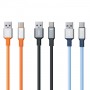 Câble de données en silicone 6A USB vers USB-C/Type-C, longueur : 1,2 m (bleu)