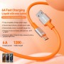 Câble de données en silicone 6A USB vers USB-C/Type-C, longueur : 1,2 m (bleu)