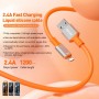 Câble de données en silicone 2,4 A USB vers 8 broches, longueur : 1,2 m (bleu)