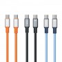 Câble de données en silicone 100 W USB-C/Type-C vers USB-C/Type-C, longueur : 1,2 m (noir)