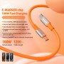 Câble de données en silicone 100 W USB-C/Type-C vers USB-C/Type-C, longueur : 1,2 m (noir)