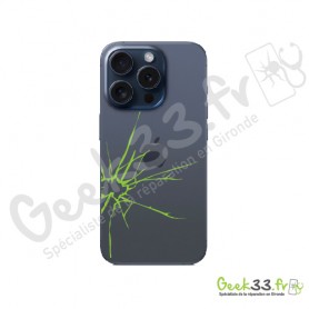 Réparation vitre arriere Apple iPhone 15 Pro avec charge induction, Flash, Macsafe