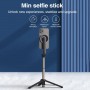 Trépied magnétique pour perche à selfie, tige stabilisatrice portative avec télécommande (blanc)
