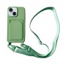 Étui de téléphone en silicone liquide avec fente pour carte avec lanière