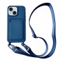 Étui de téléphone en silicone liquide avec fente pour carte avec lanière
