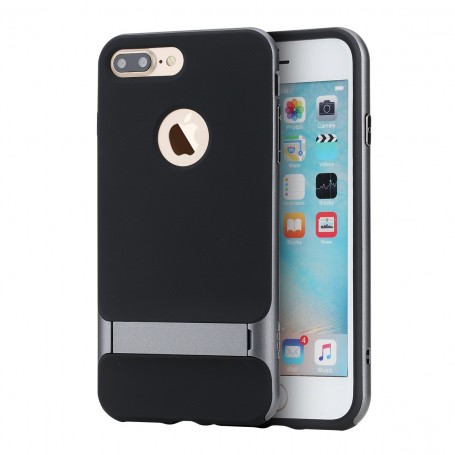 Coque iPhone 7 Plus / 8 Plus ROCK contour bumper gris Royce with kick stand