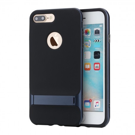 Coque iPhone 7 Plus / 8 Plus ROCK contour bumper bleu navy Royce with kick stand