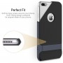 Coque iPhone 7 Plus / 8 Plus ROCK contour bumper bleu navy Royce with kick stand