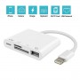 Lecteur de carte Lightning vers SD TF 4 en 1 - Kit adaptateur pour appareil photo Lightning USB Lecteur de carte SD TF, câbl...