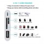 Lecteur de carte Lightning vers SD TF 4 en 1 - Kit adaptateur pour appareil photo Lightning USB Lecteur de carte SD TF, câbl...