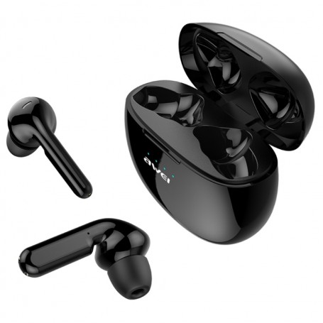 Awei T15 Bluetooth V5.0 Ture ecouteur sans fil Sport de cas de charge (Noir)
