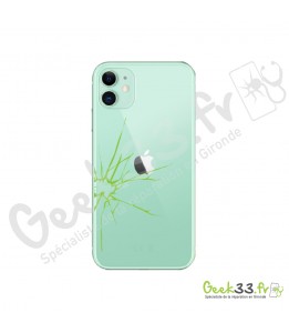 Réparation vitre arriere Apple iPhone 11 avec chassis